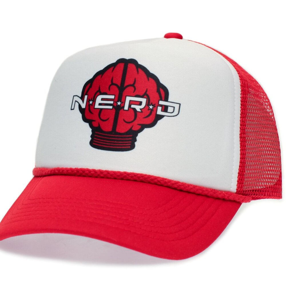 NERD RED Trucker Hat Neptunes Pharrell N*E*R*D N.E.R.D. Cap